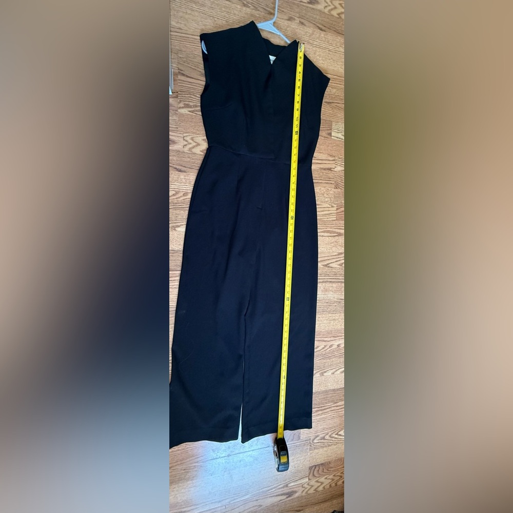 Sleeveless Black Jumpsuit with Waist Tie - Picture 8 of 16